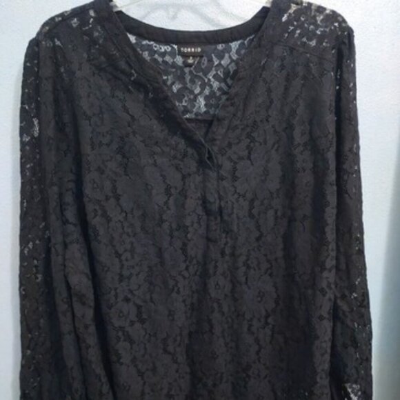 Torrid Black Lace Blouse - Picture 8 of 8